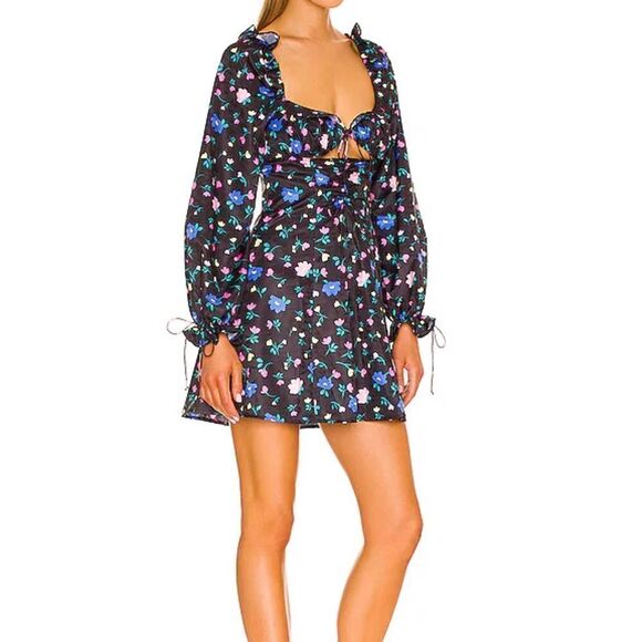 NWT For Love & Lemons Lexy Long Sleeve Mini Dress size Small - Picture 2 of 9